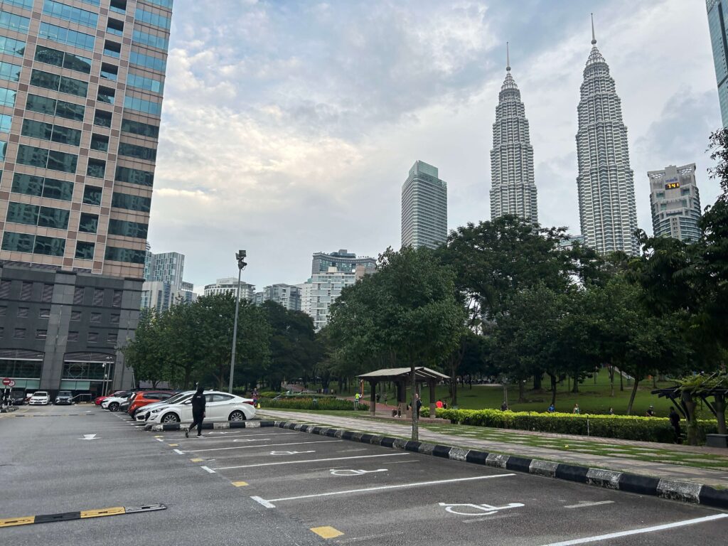 outdoor parking lot next to ExxonMobil and KLCC park 